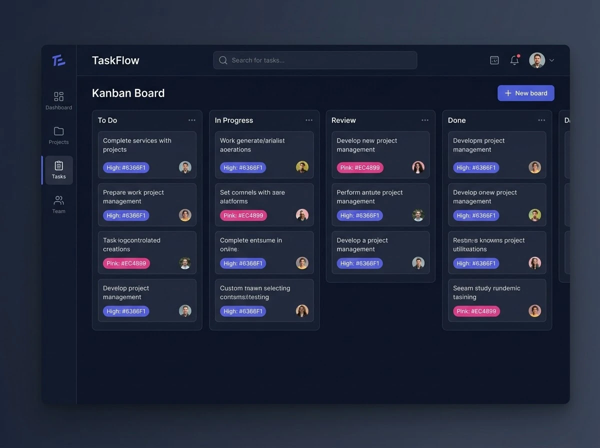 Сервис управления проектами TaskFlow — скриншот 1